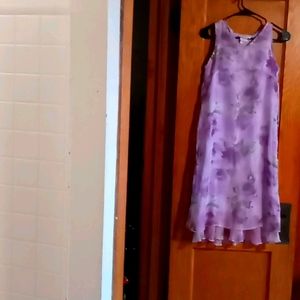 Purple Flowers Summer Dress